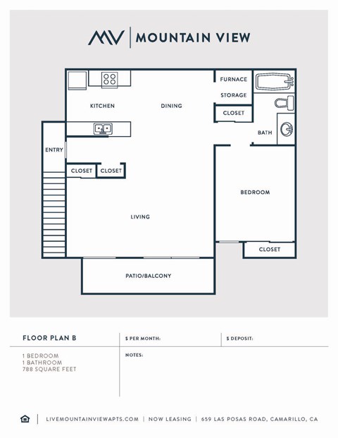 Mountain View Apartments Floorplan B